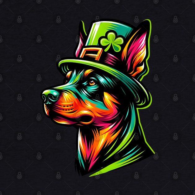 German Pinscher Celebrates Saint Patrick's Day Fun by ArtRUs